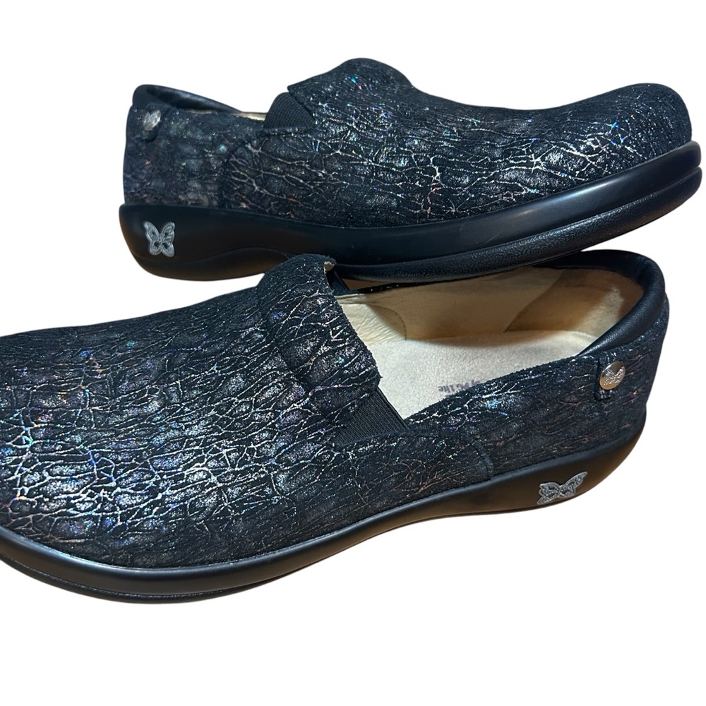 Alegria Keli Anti Slip Leather Clogs Slip On Totally Cellular Metallic 41/10.5 - Picture 3 of 12